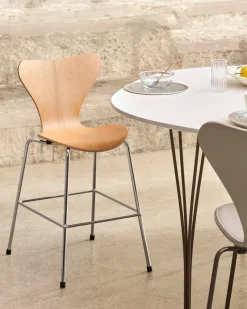 Hot Fritz Hansen 3177 Series 7 Junior chair chrome, Oak Beige
