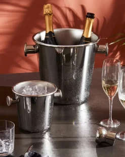 Wine & Champagne Coolers^Alessi 5052 wine cooler stainless steel, 2 bottles Silver-coloured