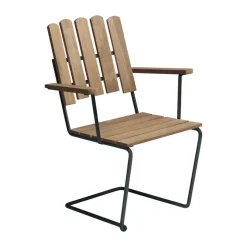Seating^Grythyttan Stålmöbler A2 armchair, Untreated teak-black BeigeBlack