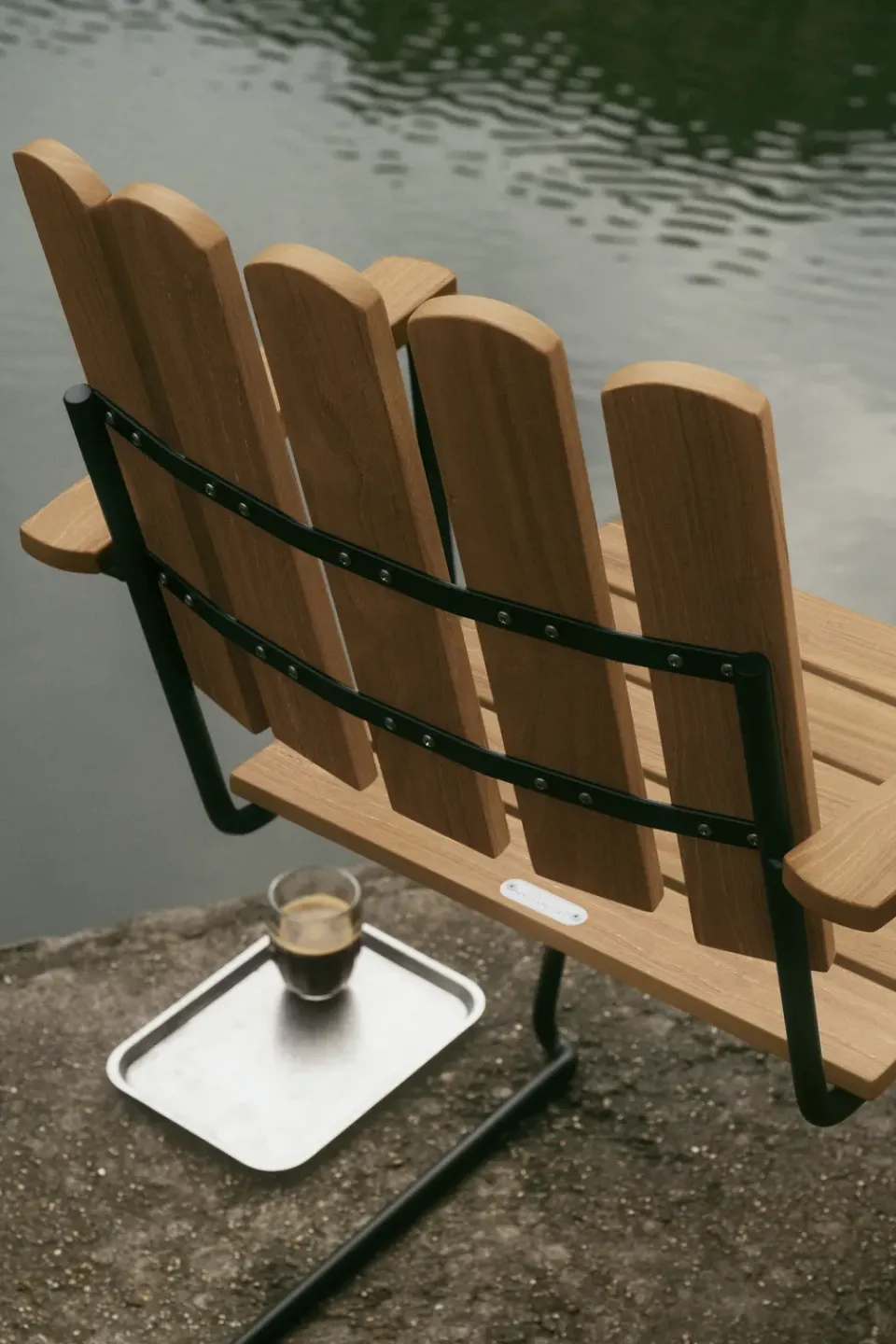 Seating^Grythyttan Stålmöbler A2 armchair, Untreated teak-black BeigeBlack