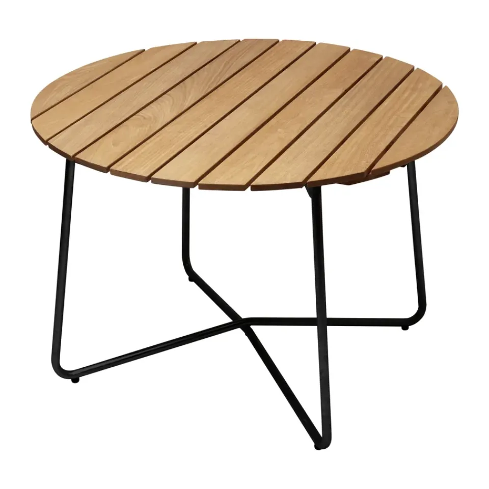 Discount Grythyttan Stålmöbler 9A dining table, Oiled oak-black, Ø100 cm BeigeBlack