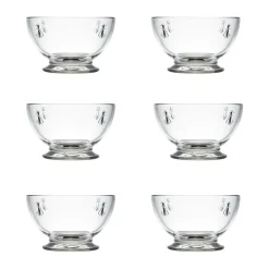 Dessert Bowls^La Rochère Abeille glass bowl 60 cl 6-pack, Clear Transparent