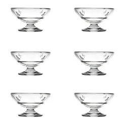 Dessert Bowls^La Rochère Abeille glass bowl on foot 20 cl 6-pack, Clear Transparent