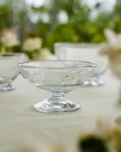 Dessert Bowls^La Rochère Abeille glass bowl on foot 20 cl 6-pack, Clear Transparent