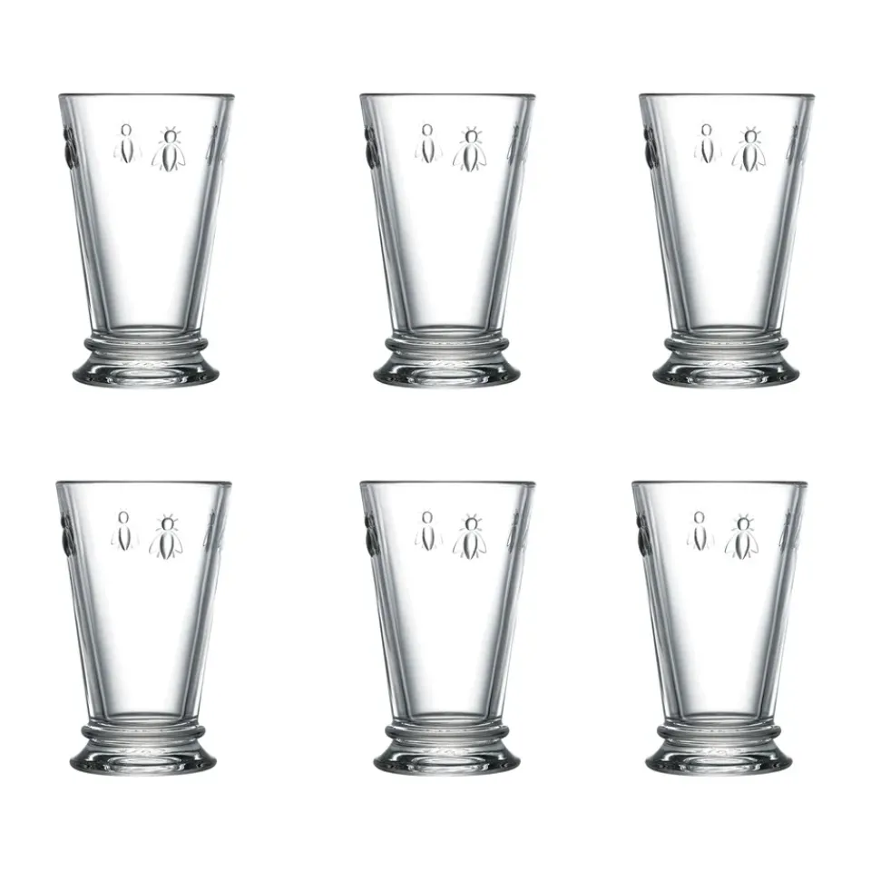 Long Drink & Highball Glasses^La Rochère Abeille longdrink glass 31 cl 6-pack, Clear Transparent