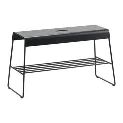 Online Zone Denmark A-bench outdoor bench with shelf 45 cm, Black
