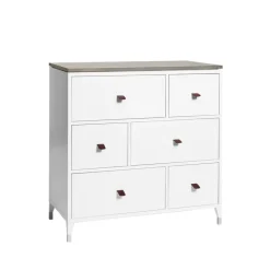 Discount Mavis Abisko chest of drawers, , concrete top, 6 drawers White