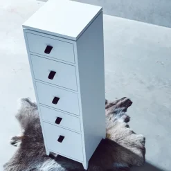 Discount Mavis Abisko chest of drawers, , concrete top, 6 drawers White