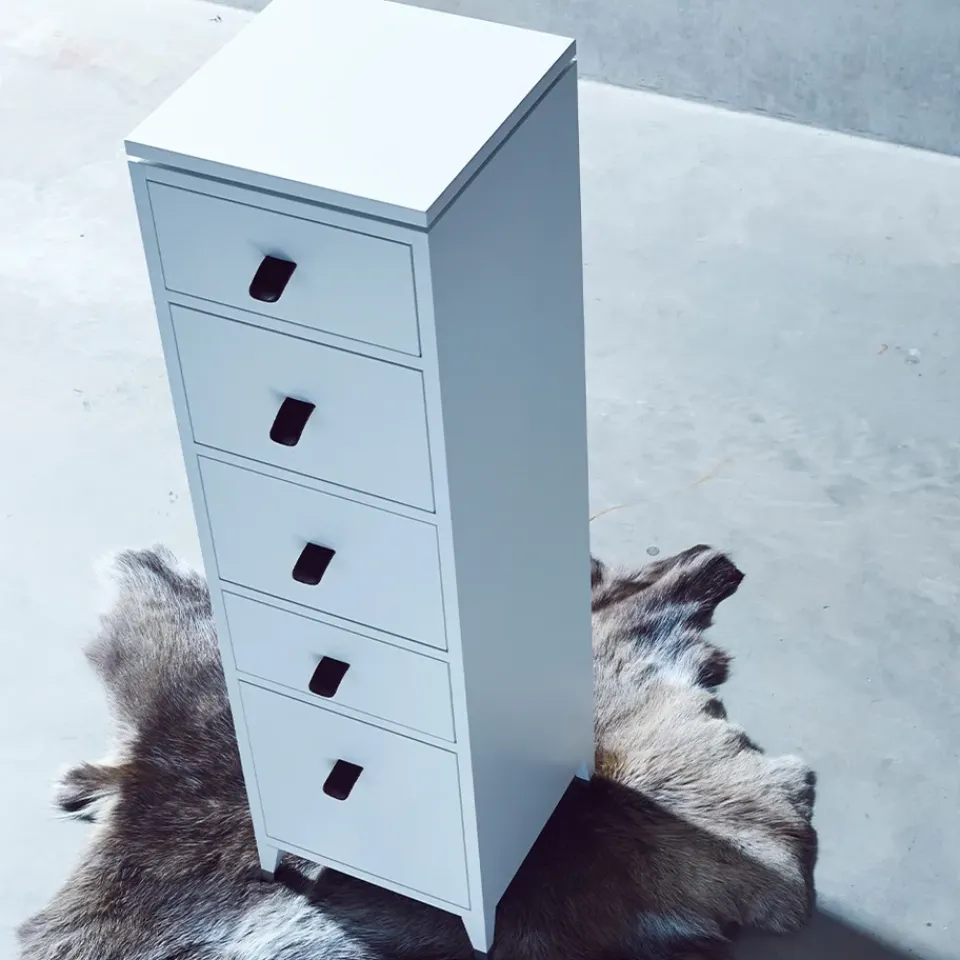 Discount Mavis Abisko chest of drawers, , concrete top, 6 drawers White