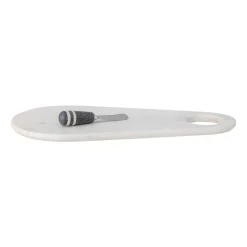 Outlet Bloomingville Abrielle cheese knife with cutting board 20x42 cm, marble-stainless steel White