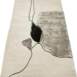 Woven Cotton Rugs^Classic Collection Abstract rug 200x300 cm, Ivory White