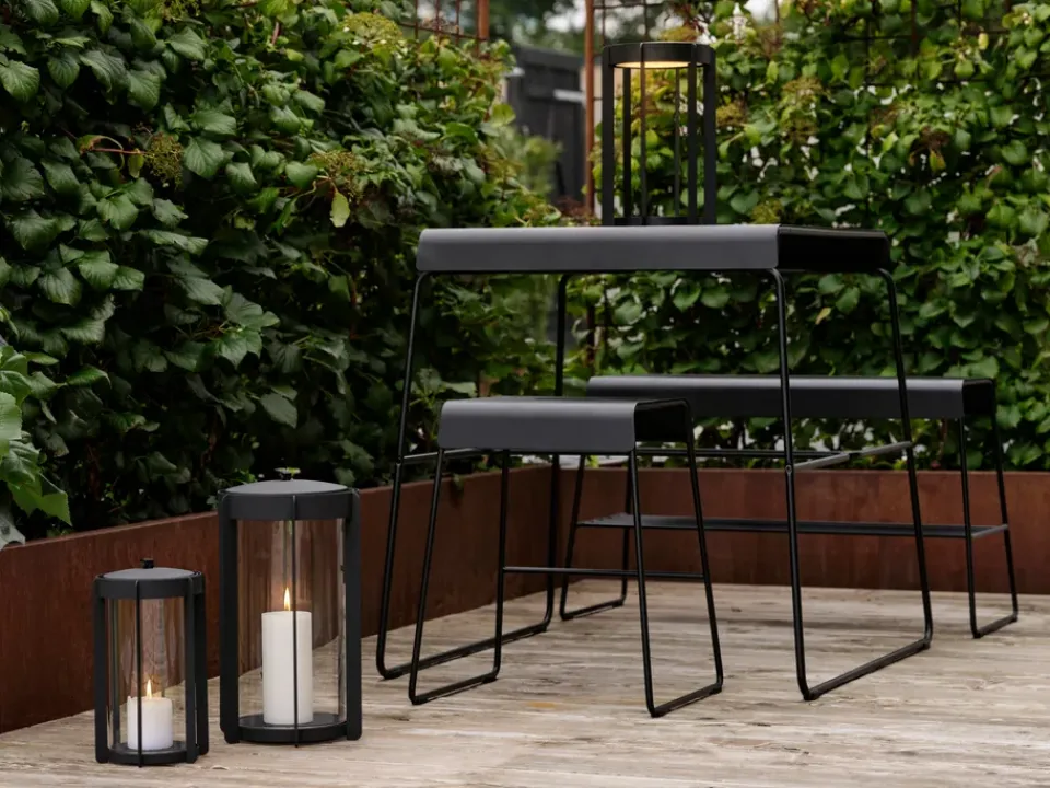 Discount Zone Denmark A-café table outdoor, Black