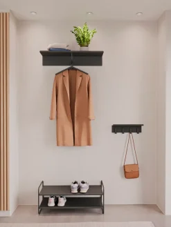 Online Zone Denmark A-Coat rack hat shelf, Svart Black