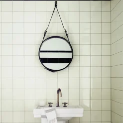 Round Mirrors|Wall Mirrors^GUBI Adnet Circulaire mirror S, black Silver-colouredBlack