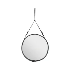 Round Mirrors^GUBI Adnet Round Mirror, Brown, large Black