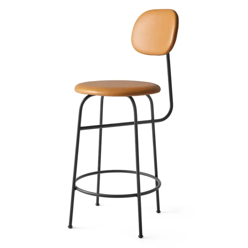 Bar Stools^Audo Copenhagen Afteroom plus barstool leather upholstery 63.5 cm, Dakar 0250 Orange