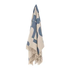 Cotton Blankets & Throws^Bloomingville Agno cotton throw 130x160 cm, Beige-blue BeigeBlue