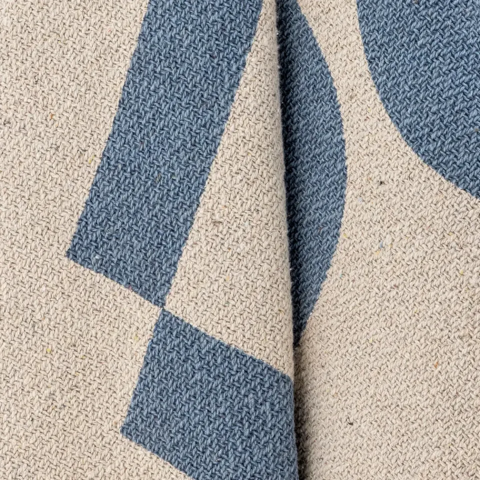 Cotton Blankets & Throws^Bloomingville Agno cotton throw 130x160 cm, Beige-blue BeigeBlue