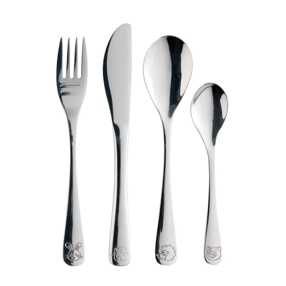 Best Aida children's cutlery 4 pieces, Steel Silver-coloured