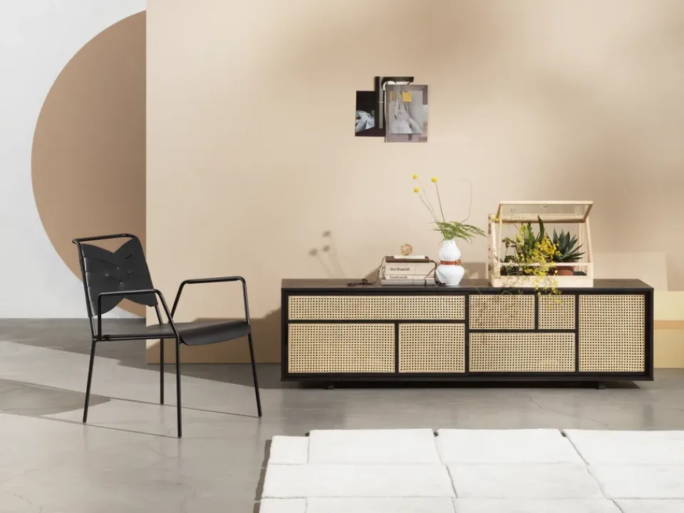 T.V & Media Units|T.V & Media Units^Design House Stockholm Air side table low, , rattan Black