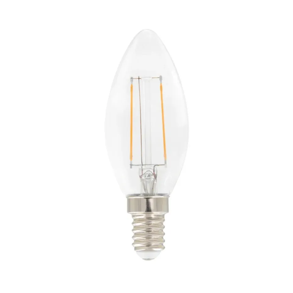 Clearance Airam Filament LED-candle C35 light source, Clear, dimmable e14, 3w Transparent
