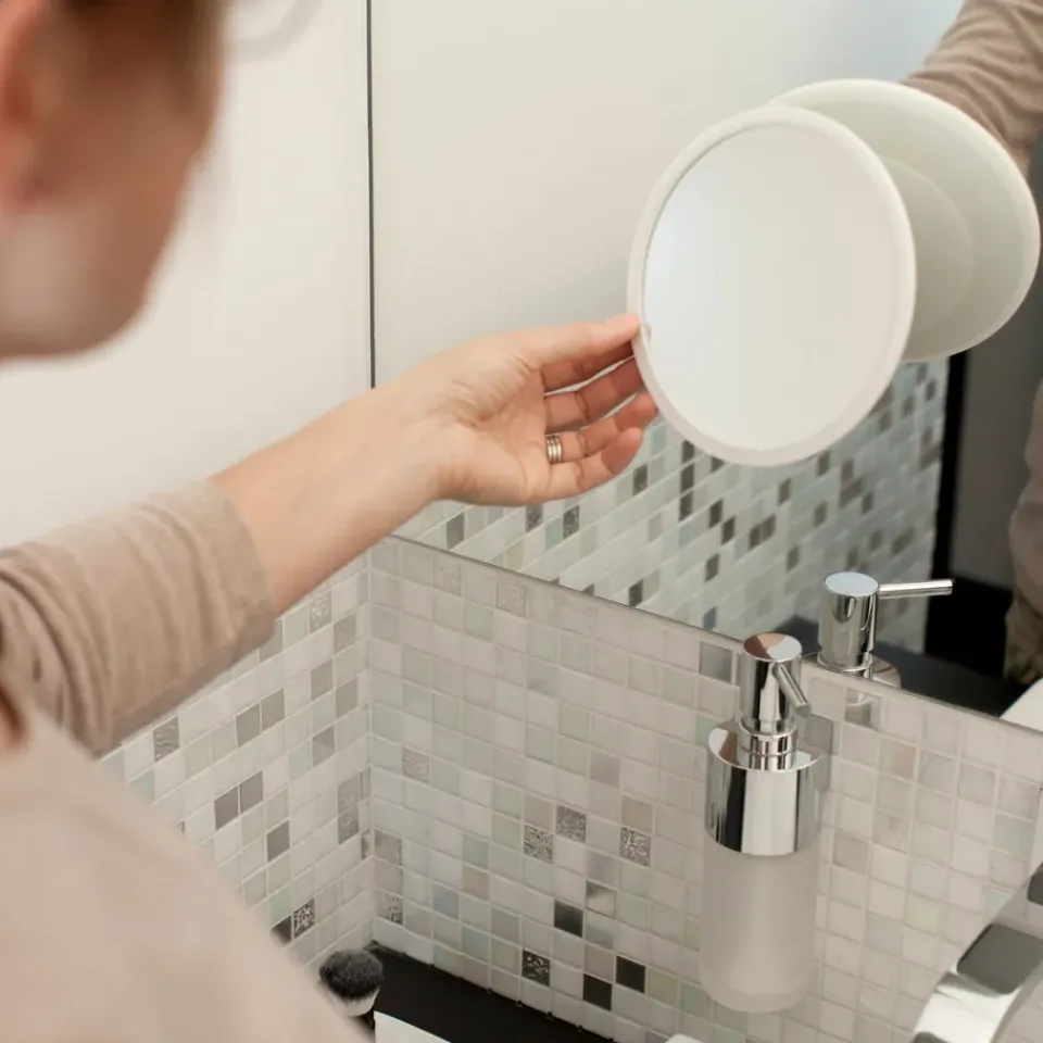 Hot Bosign AirMirror makeup mirror x5 detachable with suction cup, Ø16.5 cm White