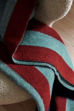 Wool Blankets & Throws^Scandi Living Aisles wool blanket 130x180 cm, Green GreenRed