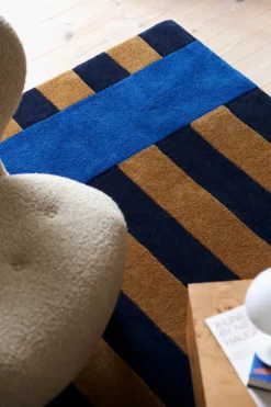 Best Scandi Living Aisles wool carpet, Blue, 200x300 cm BlueBrown