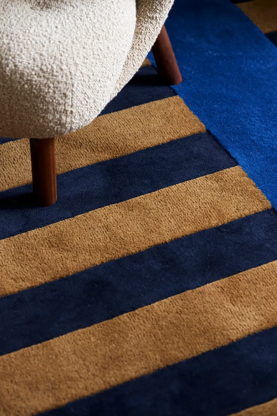 Wool Rugs^Scandi Living Aisles wool carpet, Blue, 170x240 cm BlueBrown