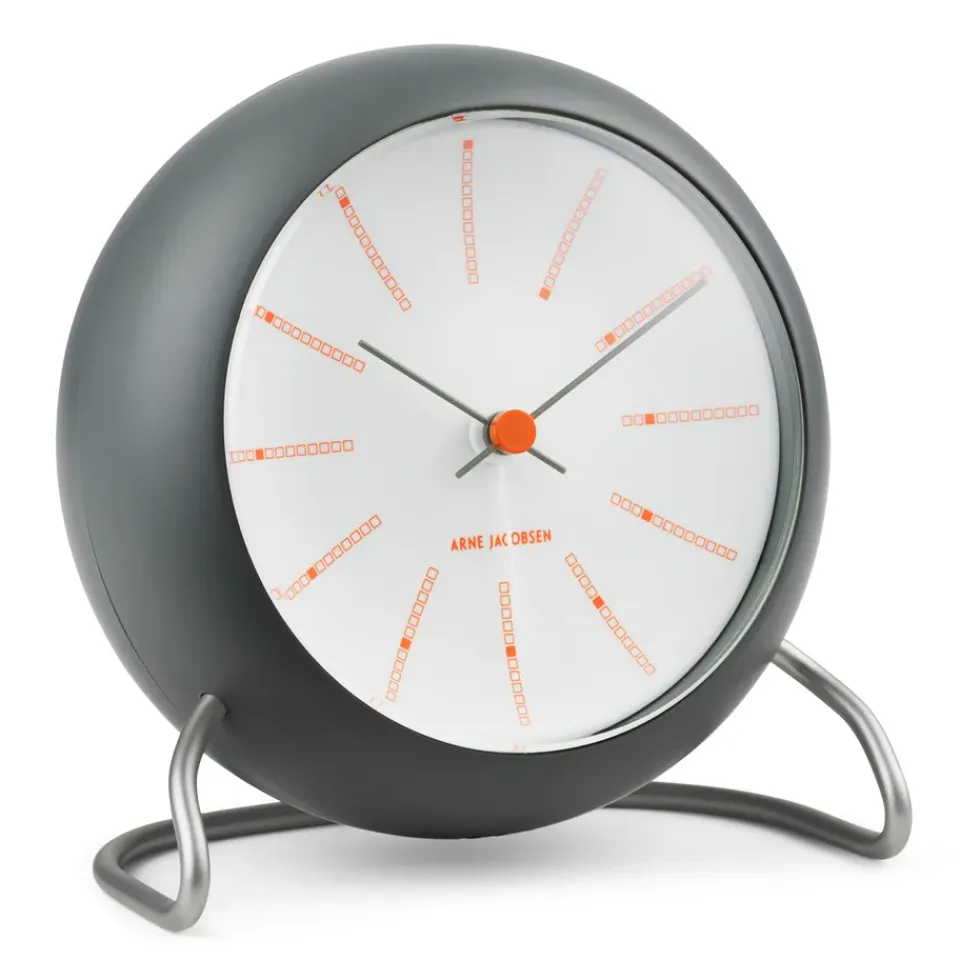 Mantel & Table Clocks^Arne Jacobsen Clocks AJ Bankers table clock Ø11 cm, Dark Grey