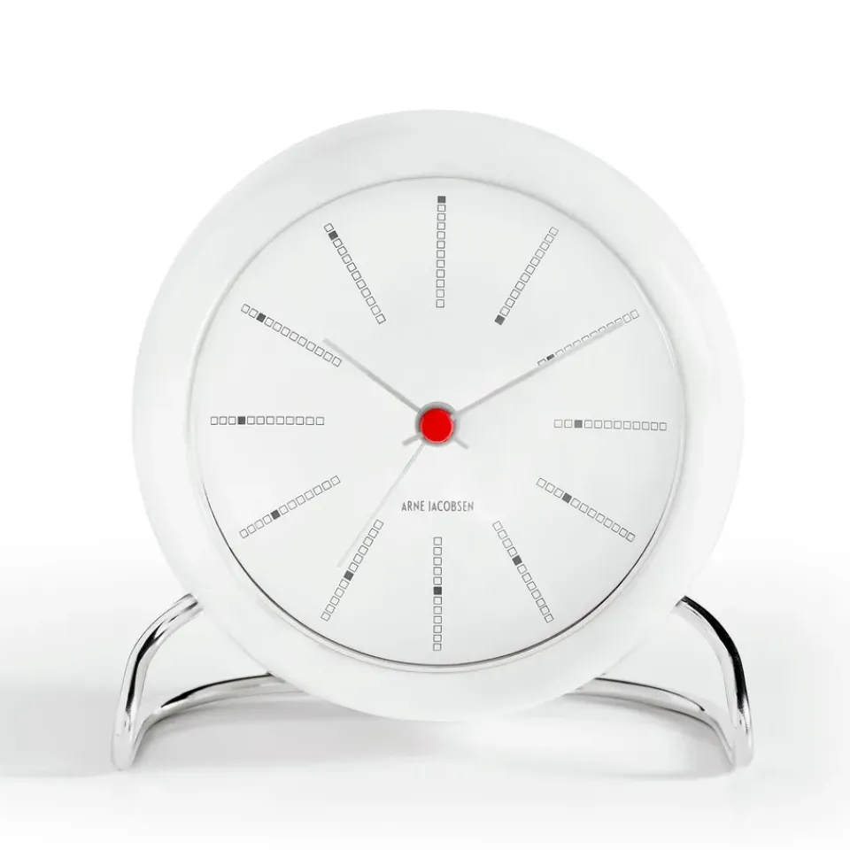 Mantel & Table Clocks^Arne Jacobsen Clocks AJ Bankers table clock, White