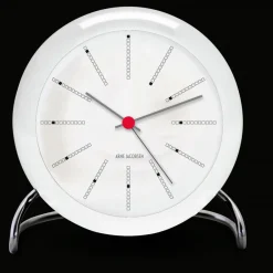 Mantel & Table Clocks^Arne Jacobsen Clocks AJ Bankers table clock, White