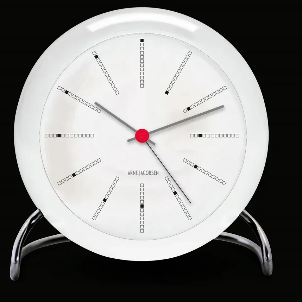 Mantel & Table Clocks^Arne Jacobsen Clocks AJ Bankers table clock, White