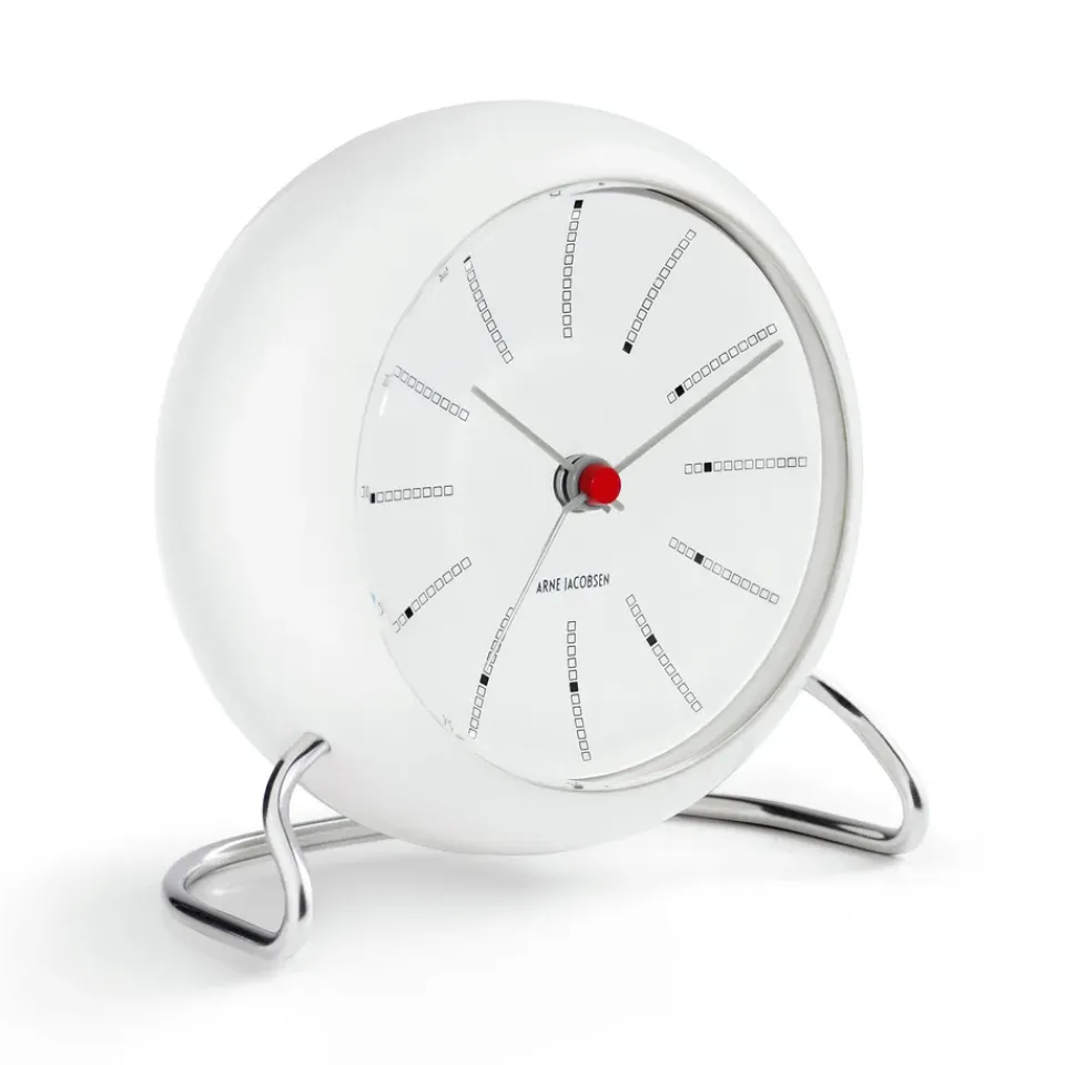 Mantel & Table Clocks^Arne Jacobsen Clocks AJ Bankers table clock, White