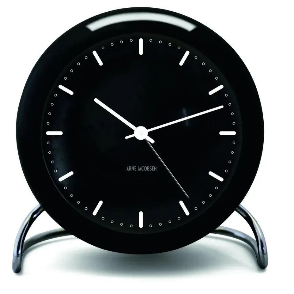 Best Arne Jacobsen Clocks AJ City Hall table clock, Black