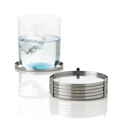 Hot Stelton AJ coasters, stainless steel Silver-coloured