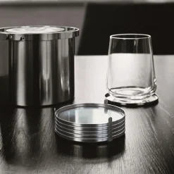 Hot Stelton AJ coasters, stainless steel Silver-coloured