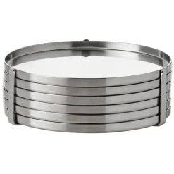 Hot Stelton AJ coasters, stainless steel Silver-coloured