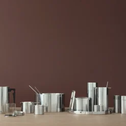 Clearance Stelton AJ cylinda-line ash tray large, Stainless steel Silver-coloured