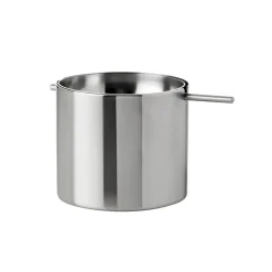 Outlet Stelton AJ cylinda-line ash tray small, Stainless steel Silver-coloured