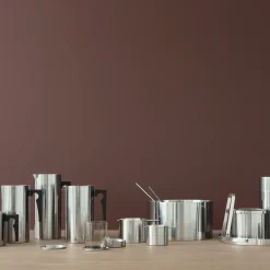 Outlet Stelton AJ cylinda-line ash tray small, Stainless steel Silver-coloured