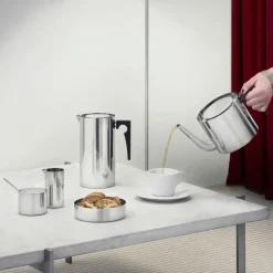 Coffee Presses & Makers^Stelton AJ cylinda-line coffee press kaffe 1 l, Stainless steel Silver-coloured