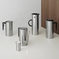Coffee Presses & Makers^Stelton AJ cylinda-line coffee press kaffe 1 l, Stainless steel Silver-coloured
