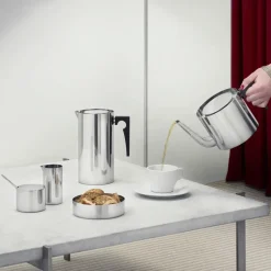 Milk Jugs^Stelton AJ cylinda-line cream jug 15 cl, Stainless steel Silver-coloured