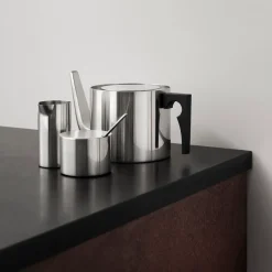 Milk Jugs^Stelton AJ cylinda-line cream jug 15 cl, Stainless steel Silver-coloured