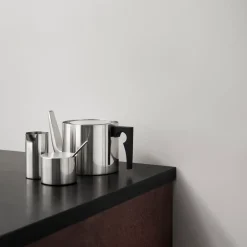 Best Stelton AJ cylinda-line teapot, stainless steel Silver-coloured