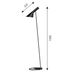 Reading Lamps|Floor Lamps^Louis Poulsen AJ floor lamp, Black