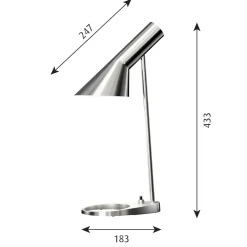 Louis Poulsen AJ MINI table lamp, Stainless steel polished Silver-coloured