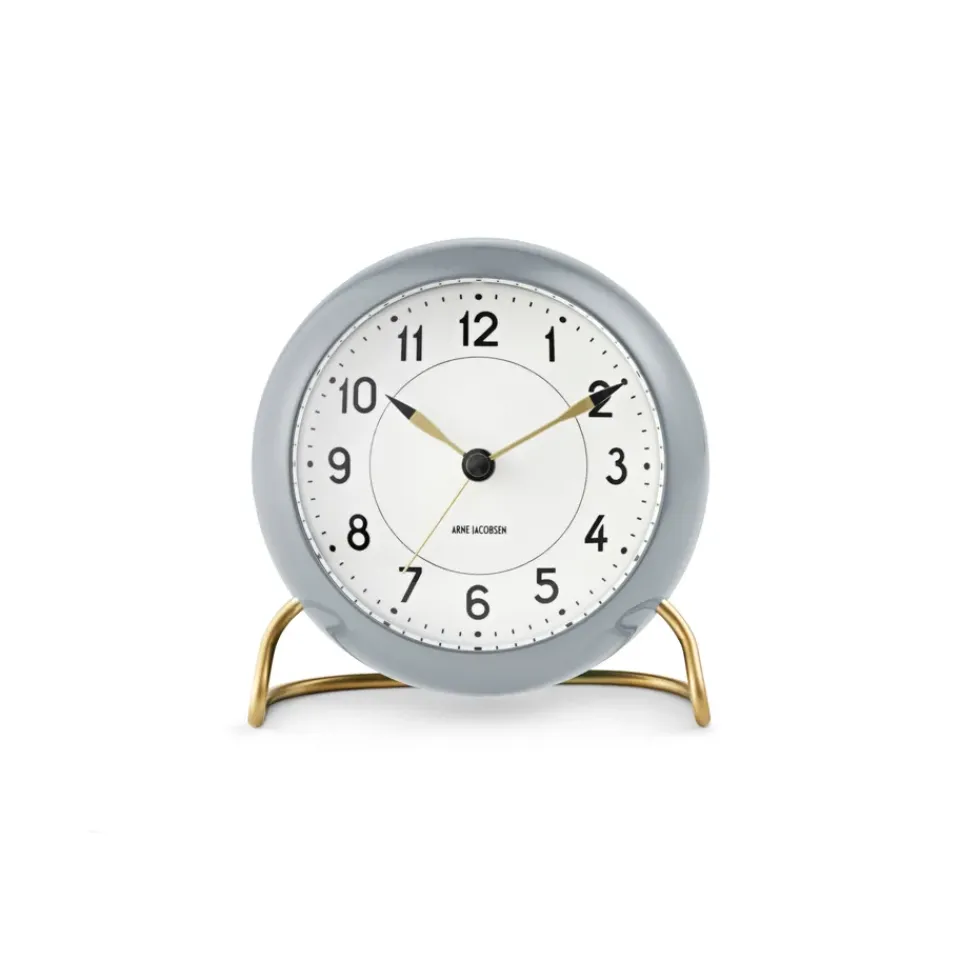 Mantel & Table Clocks^Arne Jacobsen Clocks AJ Station clock 12 cm, grey-white GreyWhite