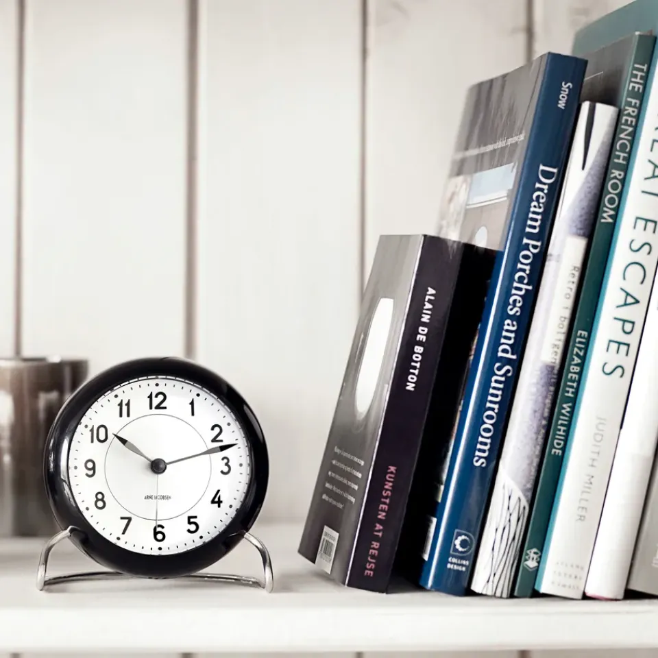 Mantel & Table Clocks^Arne Jacobsen Clocks AJ Station table clock, Black